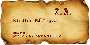 Kindler Mályva névjegykártya